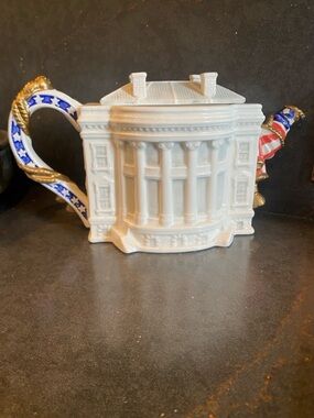 Fitz and Floyd White Porcelain Collector's Series Base with Blue Markings